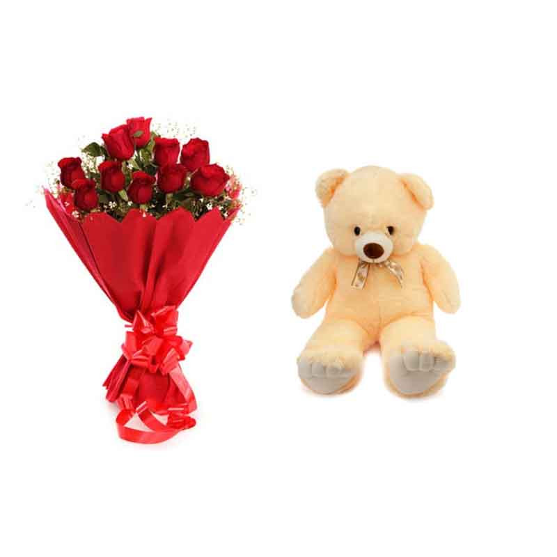 teddy bear made of real roses near me