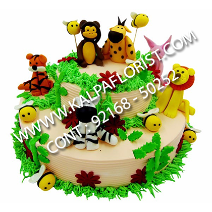 KA 46029 Choco Jungle Cake ( Cartoon Cake ) ( Cake Delivery Near Me )