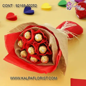 Chocolate Bouquet Ideas : Buy chocolate bouquet online at cheap price in India via Kalpa Florist. We've chocolates bouquets Ferrero Rocher. Order now!