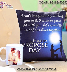 Valentine Romantic Gift | Buy Valentine Romantic Gifts from Kalpa Florist for Him & Her. Buy top valentine gifts like Cushions, Mug, roses, teddy and more.