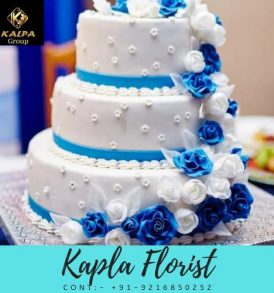 Flower Three Tier Truffle Fondant Cake 4