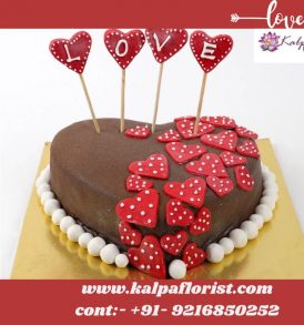 Valentine Red Heart Cake