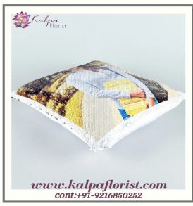 Personalised Elegant Sequin Cushion Midnight Gifts Delivery In Delhi