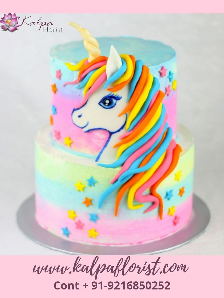 Two Tier Unicorn Cake | Send Cakes To India From Canada | Kalpa ...