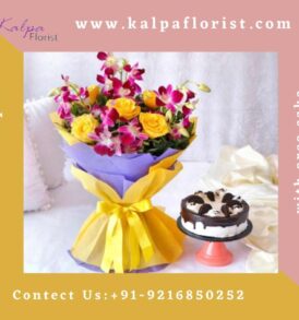 Cake and Flower for birthday send cake and flowers to india