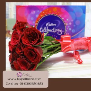 Roses Bouquet & Cadbury Combo | Flower and Chocolate Delivery | Kalpa Florist flower and chocolate delivery,  same day flower and chocolate delivery, flower and chocolate delivery near me, online flower and chocolate delivery, cheap flower and chocolate delivery, valentine's day flower and chocolate delivery, mother's day flower and chocolate delivery, best flower and chocolate delivery, valentine flower and chocolate delivery, flower and chocolate delivery service, birthday flower and chocolate delivery, flower and chocolate delivery in delhi, online flower and chocolate delivery in chennai, flower and chocolate delivery in mumbai, flower and chocolate delivery in bangalore, online flower and chocolate delivery in bangalore, online flower and chocolate delivery in delhi, Roses Bouquet & Cadbury Combo | Flower and Chocolate Delivery | Kalpa Florist