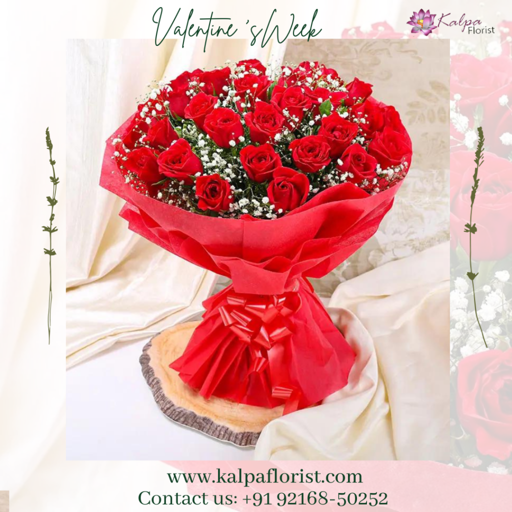 Romantic Rose Bouquet Flower For Valentine's Day Kalpa Florist