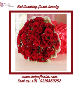 Romantic 50 Roses Bouquet | Send Valentine Flower | Kalpa Florist, send valentine flower, send valentine's day flowers,  send valentine day flower, send flower for valentine's day, send valentine flowers, how to get flowers delivered on valentine's day, send virtual valentine flowers, send valentine flowers punjab, send secret valentine flowers, send flowers valentine's day india, Romantic 50 Roses Bouquet | Send Valentine Flower | Kalpa Florist, order flower from kalpa florist, order flower, florist in jalandhar