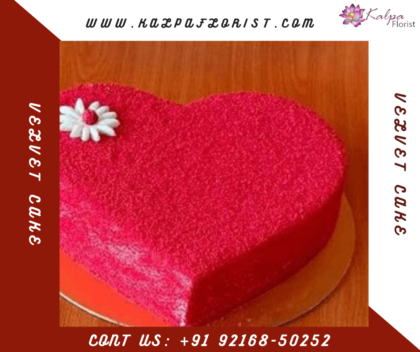 Heart Shape Anniversary Cake | Cake Delivery In Delhi | Kalpa Florist,