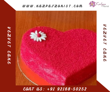 Heart Shape Anniversary Cake | Cake Delivery In Delhi | Kalpa Florist,