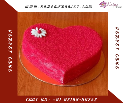 Heart Shape Anniversary Cake | Cake Delivery In Delhi | Kalpa Florist,