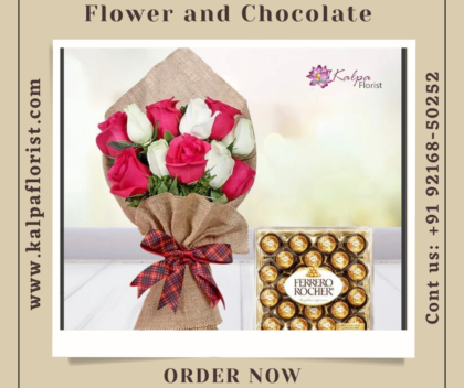 Roses & Ferrero Rocher Combo ( Flower and Chocolate Delivery Punjab )