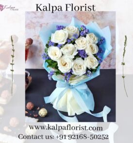 Elegant Pristine White Roses Bouquet Flower Delivery In India