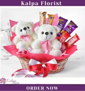 2 Teddy Bears with Chocolates in Basket | Send Gifts To India | Kalpa Florist, send gifts to india, send gifts in india, to send gifts to india, send gifts to india from usa, how to send gifts to india from usa, send gifts to india online, send gifts from usa to india, send diwali gifts to india, how to send gifts to india, send mother's day gifts to india, send gifts to india from usa online, send gifts to india online from usa, send birthday gifts to india from usa, send rakhi gifts to india, how to send gifts to india, send gifts to india same day delivery, send wedding gifts to india, send gifts to india from usa same day delivery, send gifts to india hyderabad, how can i send gifts to india, Order From : United Kingdom, Australia, New Zealand, Singapore, Germany, Kuwait, Greece, Russia, Toronto, Melbourne, Brampton, Ontario, Singapore, Spain, New York, Germany, Italy, London, Toronto, Europe,  Spain, Italy