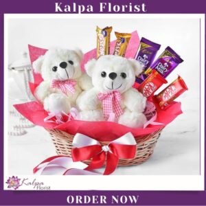 2 Teddy Bears with Chocolates in Basket | Send Gifts To India | Kalpa Florist, send gifts to india, send gifts in india, to send gifts to india, send gifts to india from usa, how to send gifts to india from usa, send gifts to india online, send gifts from usa to india, send diwali gifts to india, how to send gifts to india, send mother's day gifts to india, send gifts to india from usa online, send gifts to india online from usa, send birthday gifts to india from usa, send rakhi gifts to india, how to send gifts to india, send gifts to india same day delivery, send wedding gifts to india, send gifts to india from usa same day delivery, send gifts to india hyderabad, how can i send gifts to india, Order From : United Kingdom, Australia, New Zealand, Singapore, Germany, Kuwait, Greece, Russia, Toronto, Melbourne, Brampton, Ontario, Singapore, Spain, New York, Germany, Italy, London, Toronto, Europe,  Spain, Italy