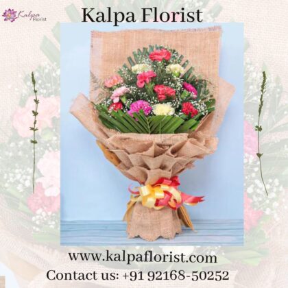 Bouquet of 10 Pink Gerberas Send Flowers To Delhi