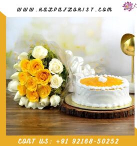 Roses Romantic Combo Flower and Cake Delivery In India