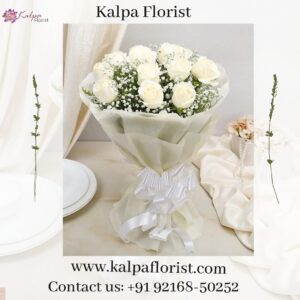 White Roses Bunch Send Flowers In India