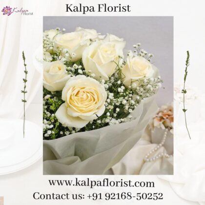 White Roses Bunch Send Flowers In India usa