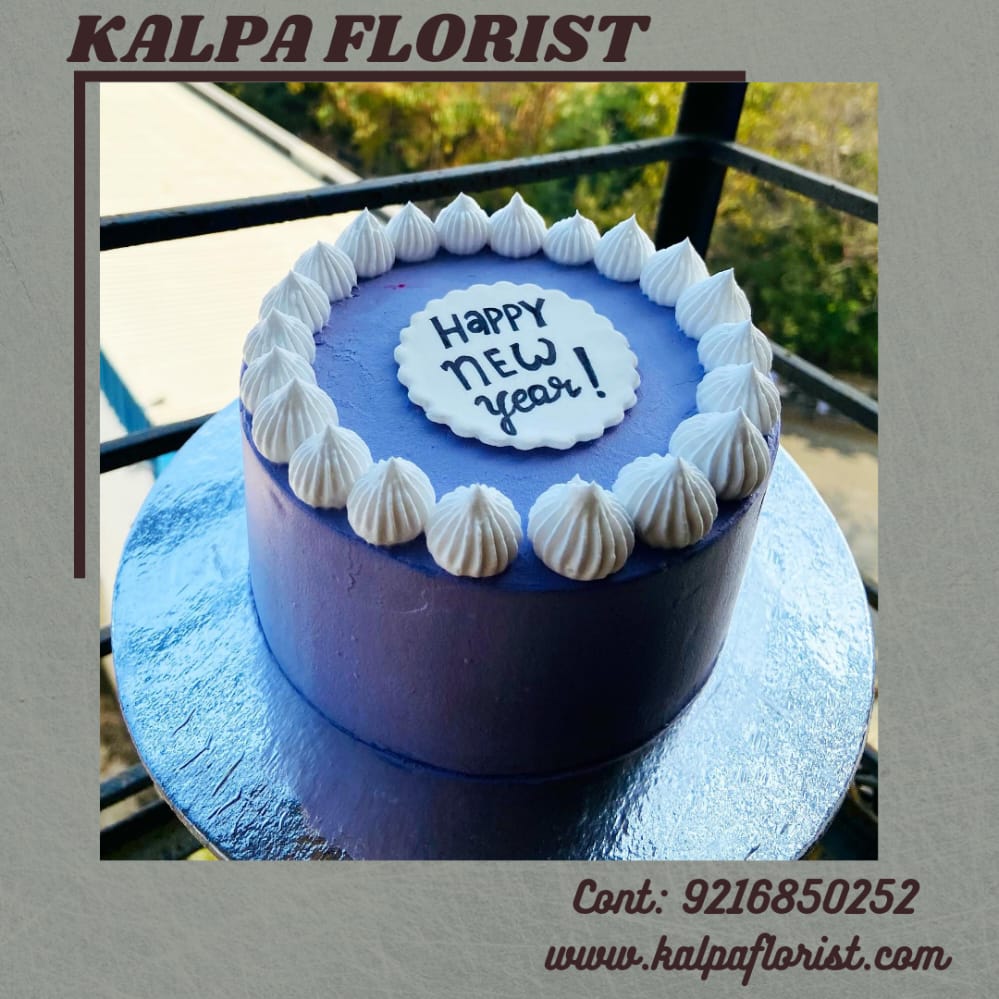 New Year Cake Design ( Send Cake To India) - Kalpa Florist