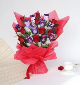 Chocolate Roses Bouquet ( Flower And Chocolate Delivery In Chandigarh )