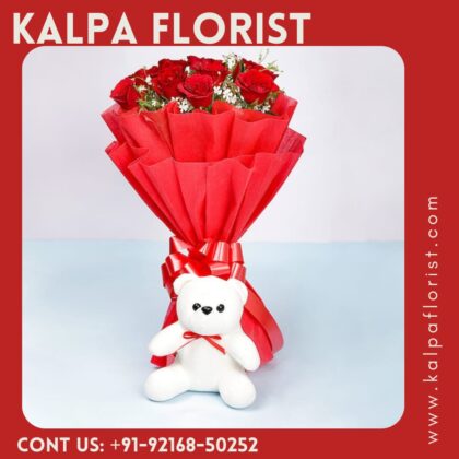 Flowers & Teddy Bear Combo ( Online Gifts Delivery In Ludhiana )